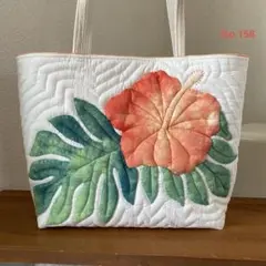 ◆特別価格◆ハワイアンキルト◆トートバッグ◆ハイビスカス◆ハンドメイド◆