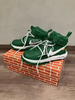 【新品】NIKE エアフォース1MID x Off-White グリーン25㎝