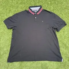 90-00's TOMMY HILFIGER ポロシャツ ブラック XL USA