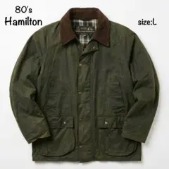 希少 80's Hamilton 英国製 オイルドジャケット 裏地チェック