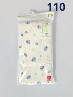 【新品】ユニクロ レギンス 花柄 110　オフホワイト　リブ　レギュラーフィット