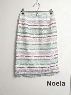 極美品＊ Noela 花柄レース タイトスカート ひざ丈 マルチカラーのサムネイル