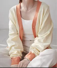 ディスコート　discoat リブ配色カーディガン