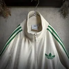 【即完売品】adidas トラックジャケット ベージュ×グリーン 総柄 刺繍