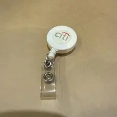 citi ロゴ入り リールキーホルダー ホワイト