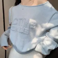 SHEIN 水色 ブルー ニット 春服 薄手 シーインDAZY セーター