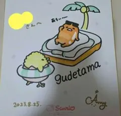 ポムポムプリン　地井明子先生　直筆イラストサイン色紙　ミラクルサイン会　サンリオ ポムポムプリン 地井明子先生 直筆イラストサイン色紙 ミラクルサイン