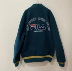 fila ロゴ スタジャン メルトン　アーチロゴ　バック　刺繍　ツートン　フィラ