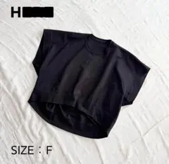 h beauty&youth黒 クロップドTシャツ フリー