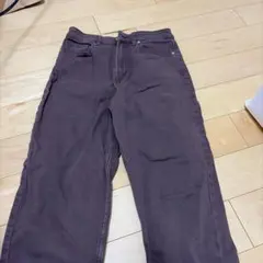 ダークブラウン ストレートデニム ハイウエスト