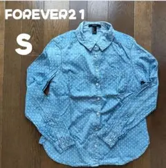 FOREVER21 フォーエバー デニムドット長袖シャツ Sのサムネイル