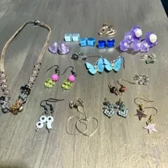 【特価まとめ売り】インポートアンティークジュエリー　ビーズネックレスピアス