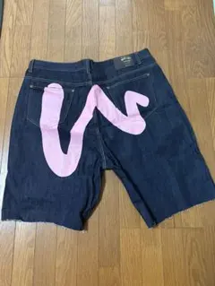 EVISU エヴィス デニム ショートパンツ ピンクペイントのサムネイル