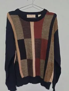 【希少】90s Norm Thompson 総柄 3Dニット セーター M