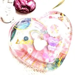ハートシェイカー シャカシャカキーホルダー レジン　大人可愛い　マーブル