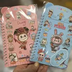 LABUBU キャラクター ノート 2冊セットピンクとブルー