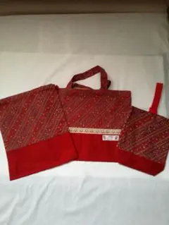 ハンドメイド　レッスンバック・シューズ入れ・巾着セット　入園・入学3点セット