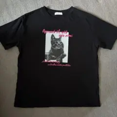 猫の半袖Tシャツ ブラック・Мサイズ - メルカリ