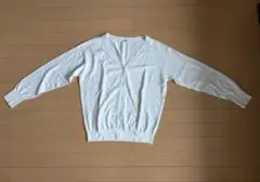 UNIQLO コットンVネックカーディガン ホワイトのサムネイル