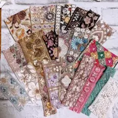 はぎれ　インド刺繍リボン　アソート　パック　2m NO 71