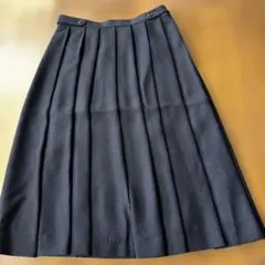 黒のプリーツスカート ひざ丈