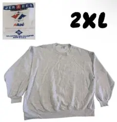 90sUSA製JERZEES古着スウェットプルオーバー2XL無地ブランク