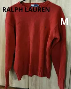 【Polo by Ralph Lauren】 クルーネックセーター M 赤