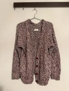 Lily Brown リリーブラウン ミックスニット カーディガン ボルドーのサムネイル
