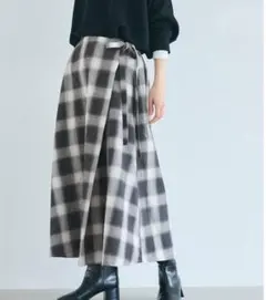 チェック柄ラップスカート Lサイズ