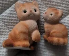 製猫の置物セット 大小