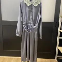 メリージェニー　はるいろスカラップカラーワンピ　水色