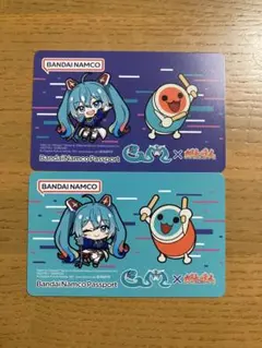 「ガンダム45周年×初音ミク」×太鼓の達人 限定バナパスポートカード２種類セット