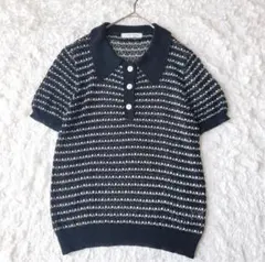 美品⭐︎カプリシュレマージュ 透かし編み襟付きニット M ［B443］のサムネイル