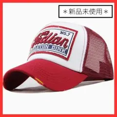 ☆メッシュ　キャップ　ストリート　アメカジ　ダメージ　ヴィンテージ　古着　赤のサムネイル