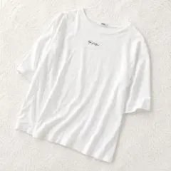 イディット ロゴTシャツ シンプル コットン100% ホワイト 体型カバー Mのサムネイル