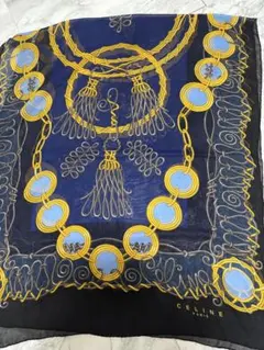 CELINE チェーン柄シルクスカーフ ストール