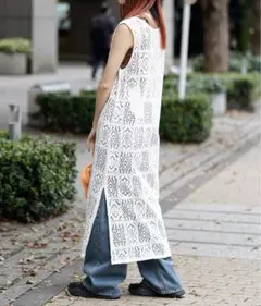 美品☆JOINT WORKSコムル2wayフラワーワンピース☆白レースワンピ