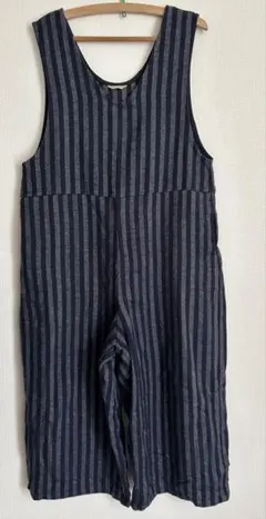 ストライプ ノースリーブオーバーオール