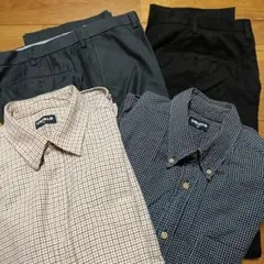 UNIQLO チェック柄シャツ2枚とパンツ2本セット