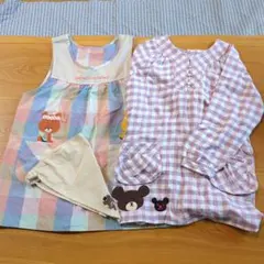 くまのがっこう　ルルロロ　エプロン、スモック、三角巾セット
