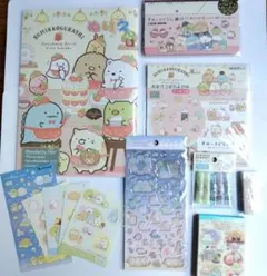 すみっコぐらし　文房具まとめ売り　シールぬりえ　おこづかい帳　ちよがみ　消しゴム