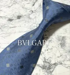 極美品 BVLGARI ネクタイ ソリッド ロゴ 光沢 セッテピエゲ - メルカリ