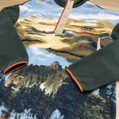 フリースジャケット ハーフジップ 風景柄