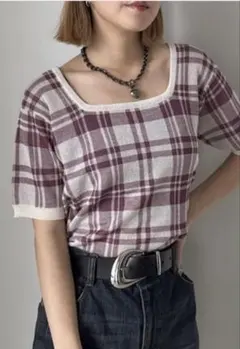 ページボーイ レトロチェックニットのサムネイル