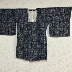 羽織 紺色 幾何学模様 絣風
