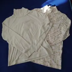 UNIQLO アレクサンダー・ジラール L ピンクと白タートルネック2枚セット