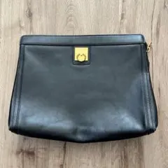 セリーヌ CELINE セカンド バッグ クラッチ レザー ブラック ガンチーニ