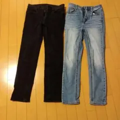 GU スキニージーンズ 2本セット ブラック・ライトブルー