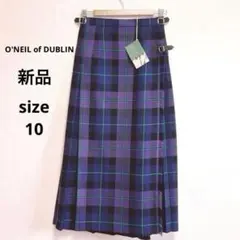 オニールオブダブリン ビームス別注 ロング ウール キルトスカート 10 丈85