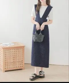 匿名配送美品【La-gemme ラジェム】ツイードジャンスカ オールインワン